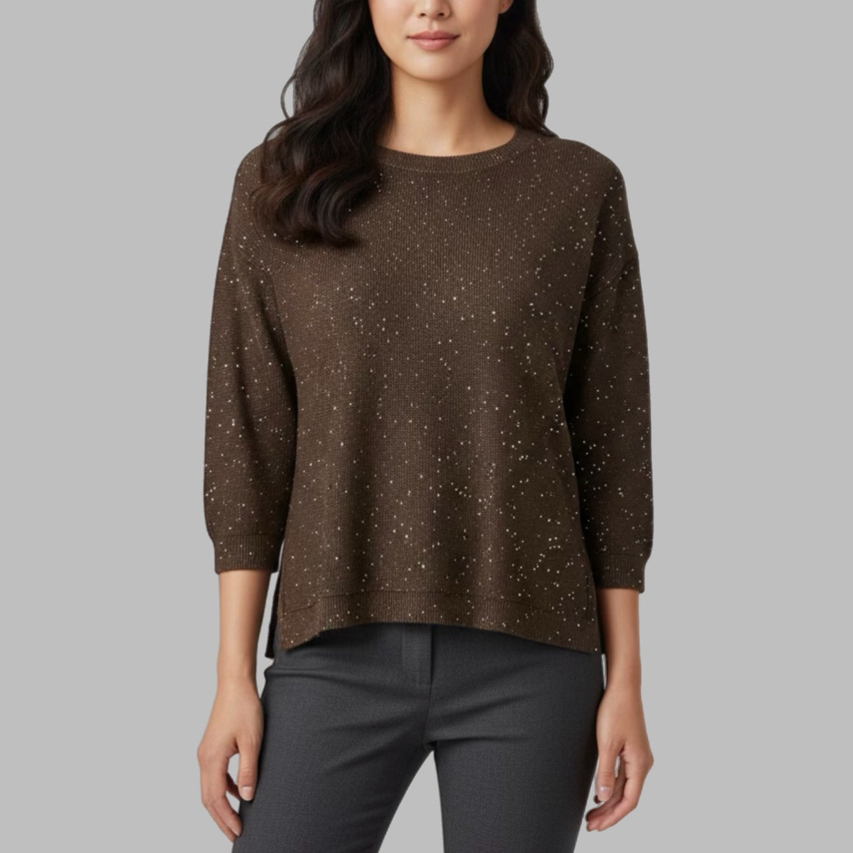 Maglia girocollo paillettes SHEIS donna - DS6511
