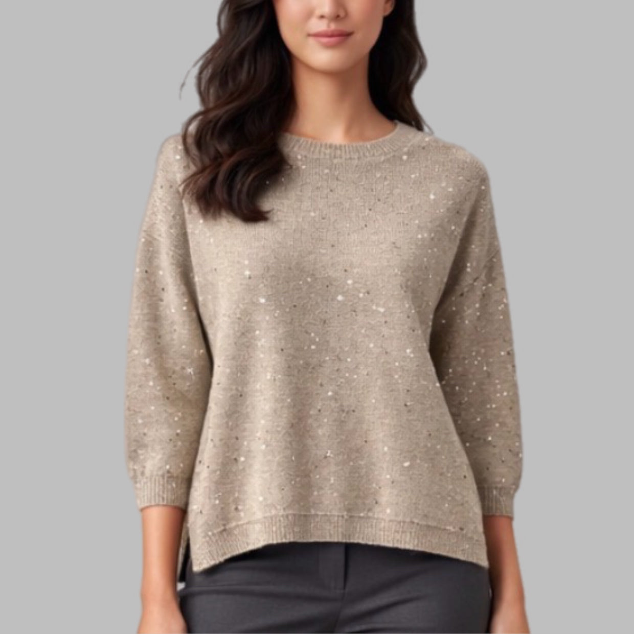 Maglia girocollo paillettes SHEIS donna - DS6511
