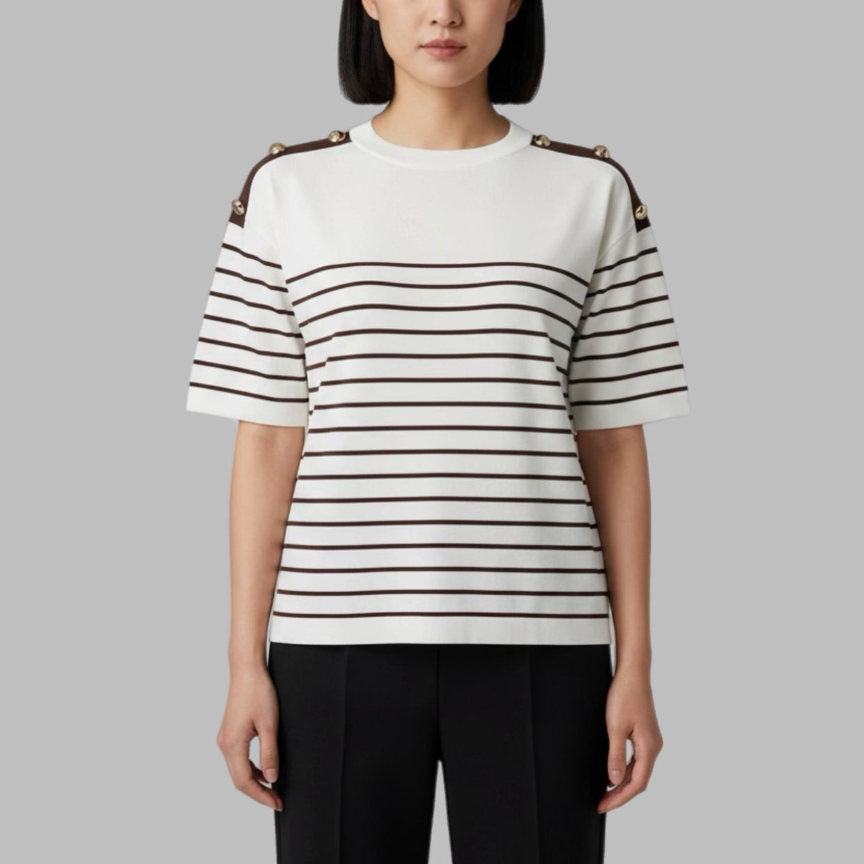 Maglia girocollo rigato SHEIS donna - DS6191