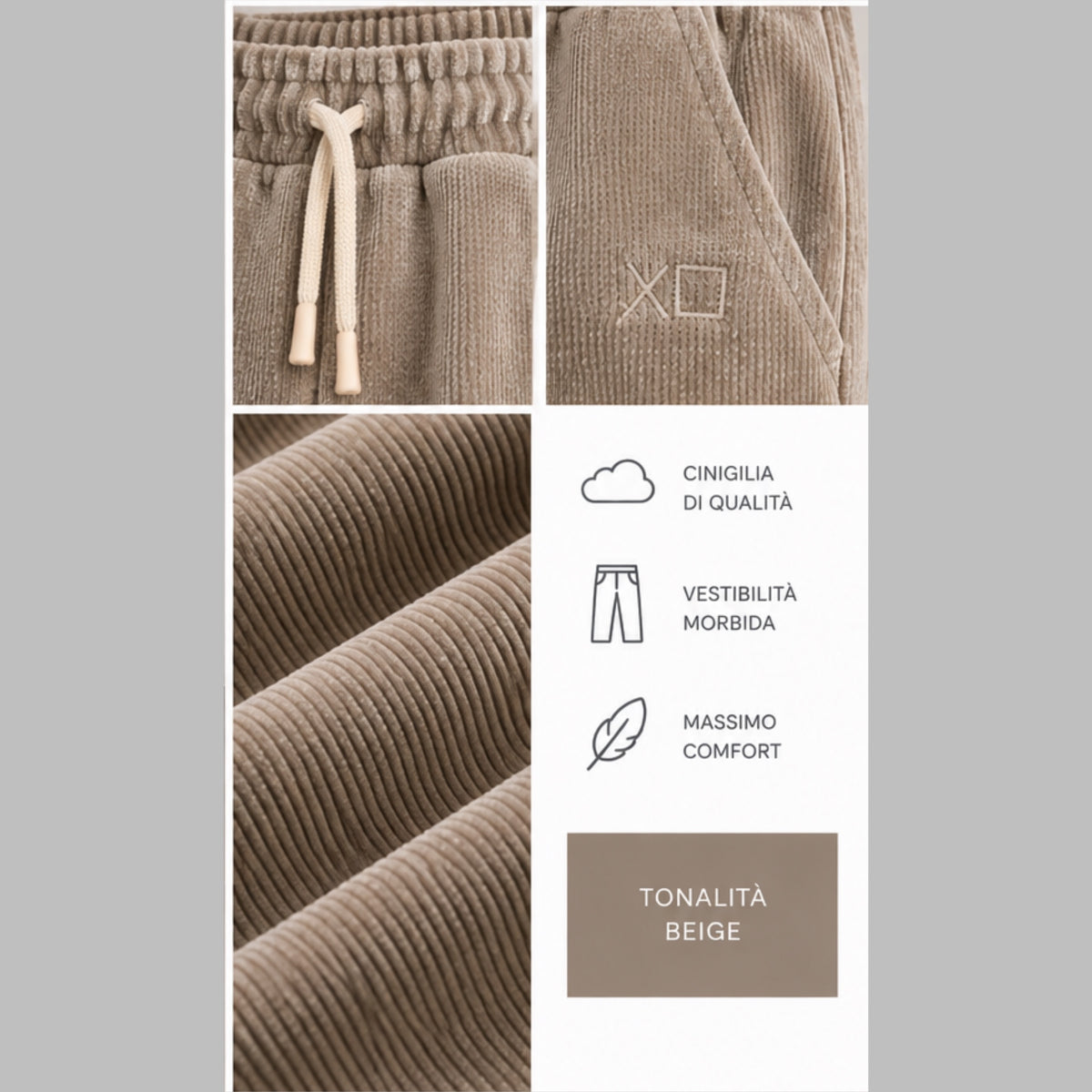 Pantalone uomo in ciniglia XO: XO485