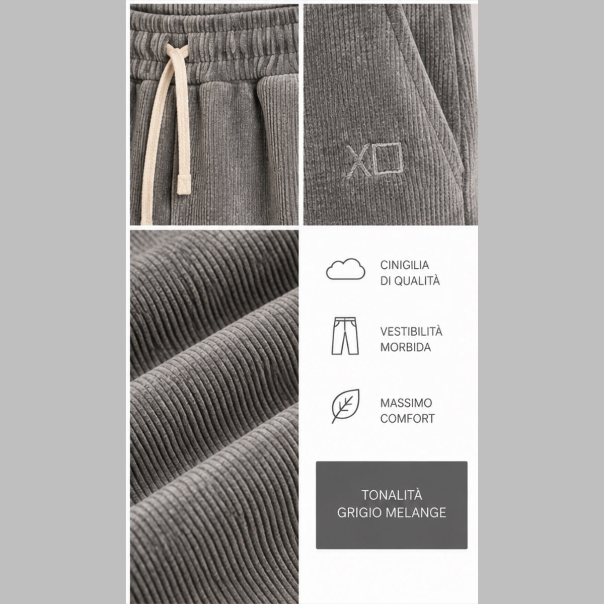 Pantalone uomo in ciniglia XO: XO485