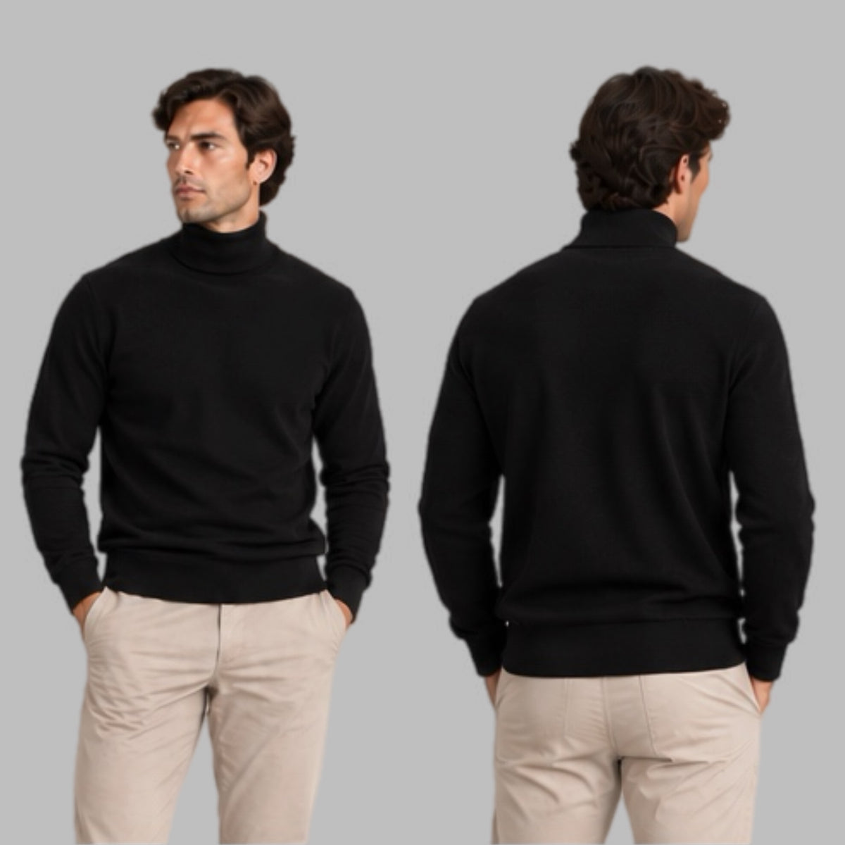 Maglia uomo collo alto NEROVAGO: 760007
