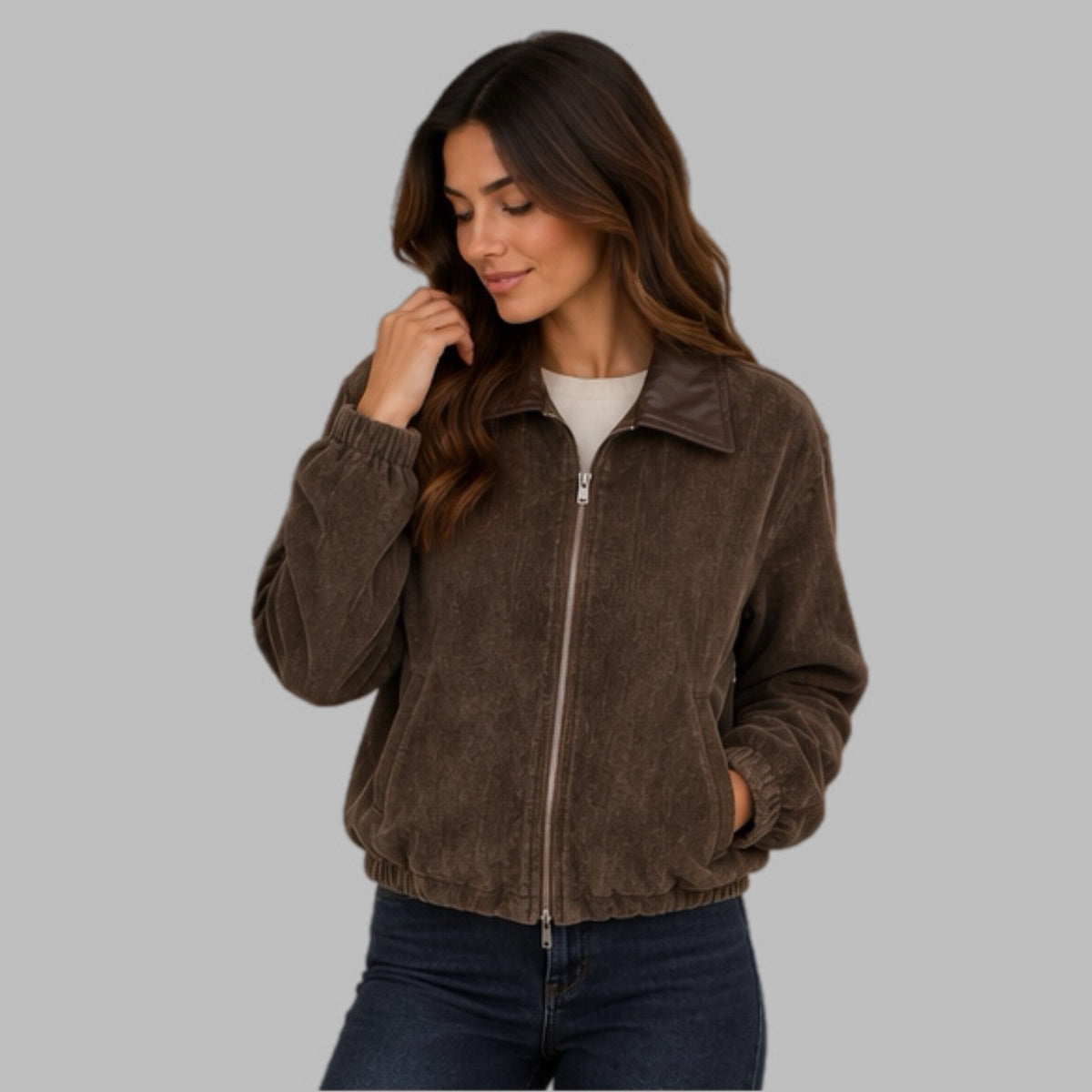 Giubbino donna scamosciato GOLD MILLER: GB558/AB1