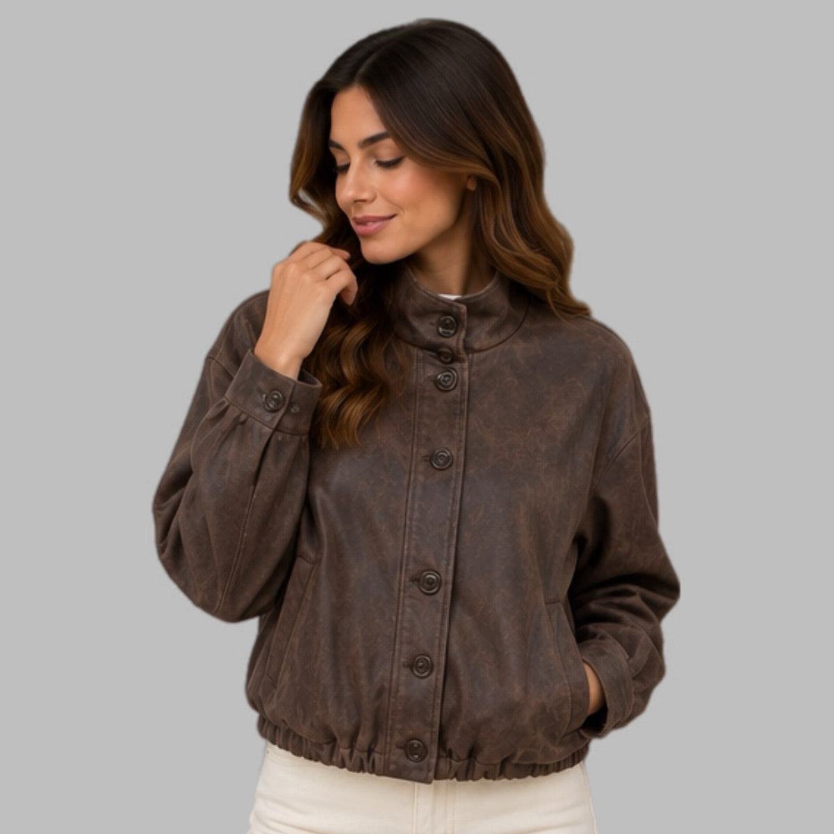 Giubbino donna effetto pelle GOLD MILLER: GB559/A301