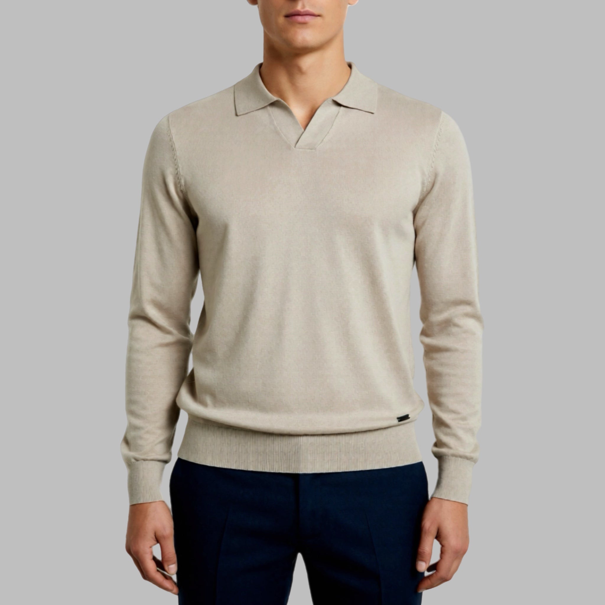 Maglia polo Nerovago uomo senza bottoni