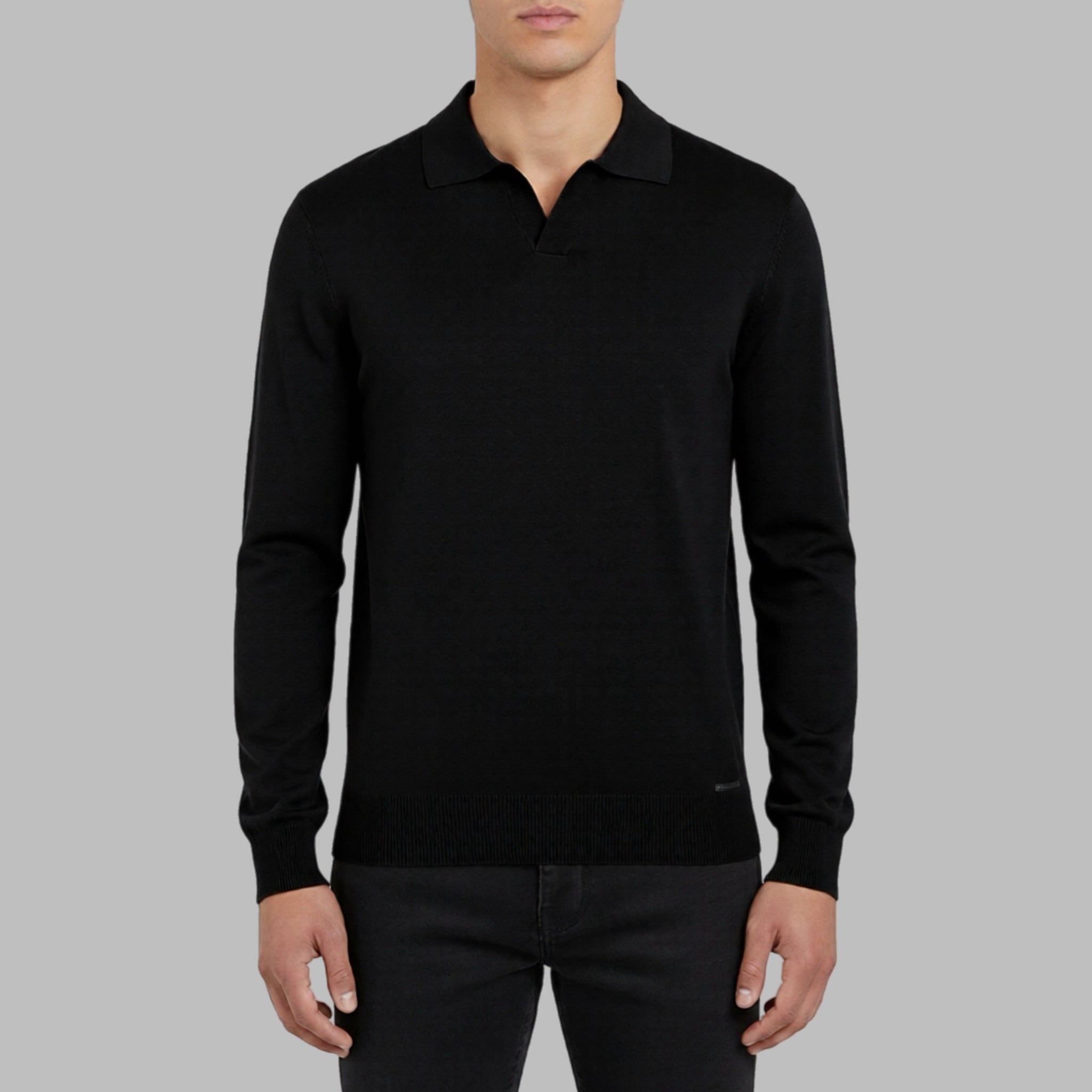 Maglia polo Nerovago uomo senza bottoni