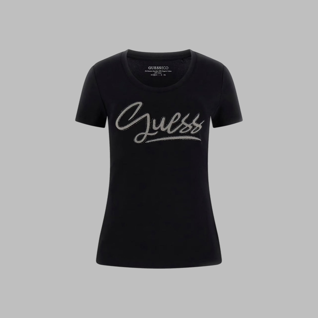 T-shirt GUESS con strass logo - W6RI24J1314